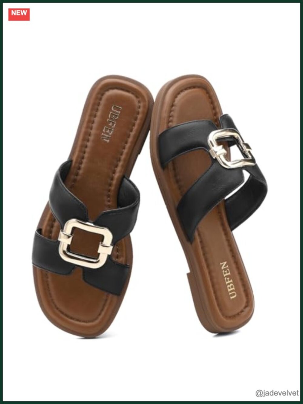 Women's Square Toe H-Strap Slide Sandals Trendy Comfortable Summer Flat Sandals